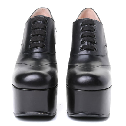 Gucci Malaga Kid Otis Lace Up Platform Pumps 38 Black 2 of 6