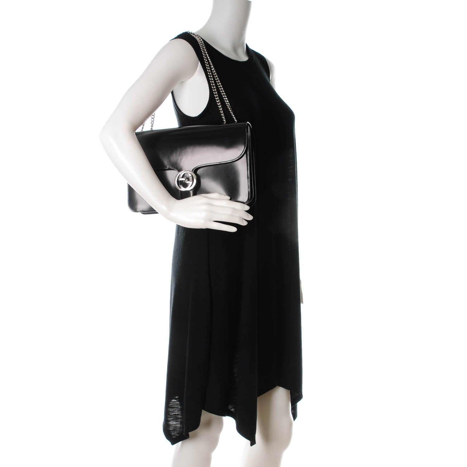 Gucci Shade Lux Calfskin Interlocking G Shoulder Bag Black 2 of 6