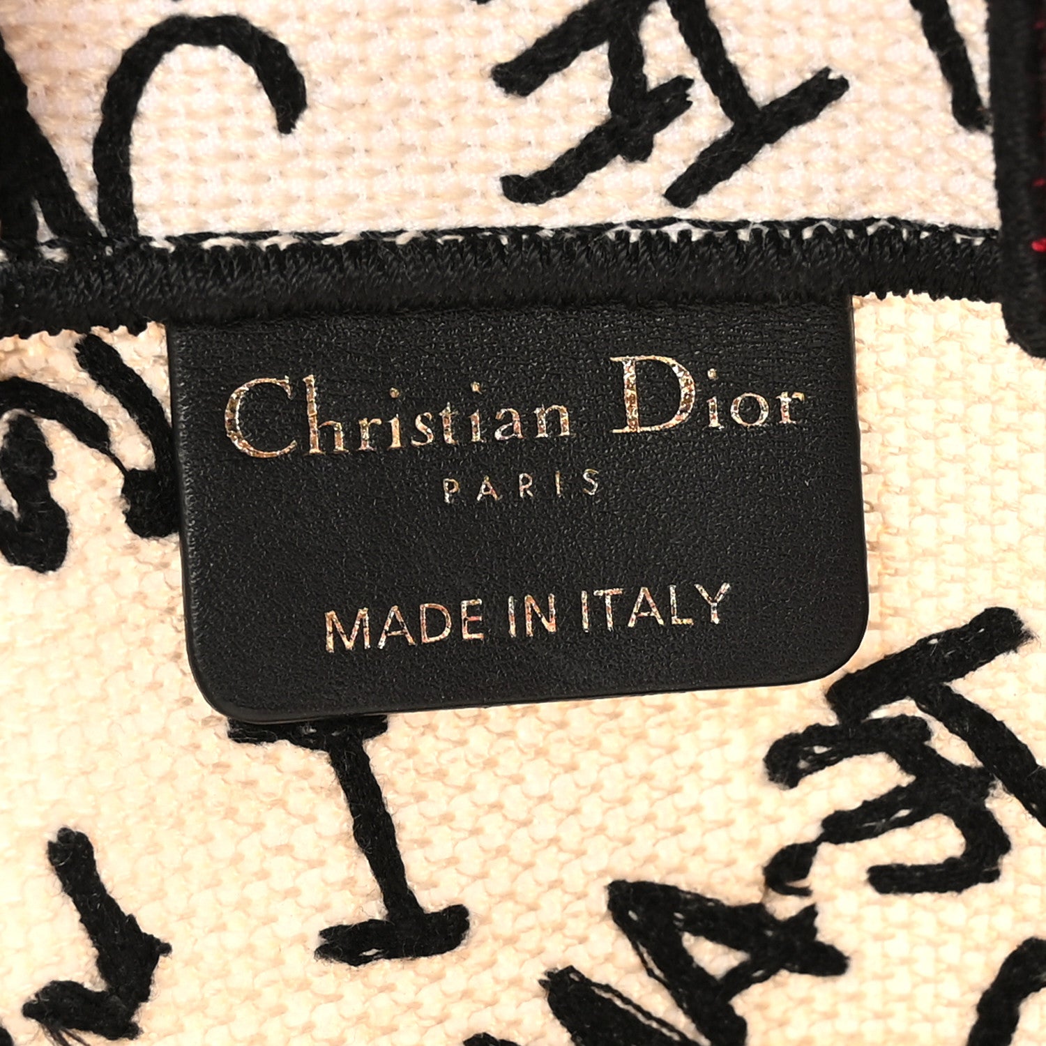 Christian Dior Canvas Embroidered Vertical Dioramour Graffiti Book Tote Latte Multicolor 6 of 9
