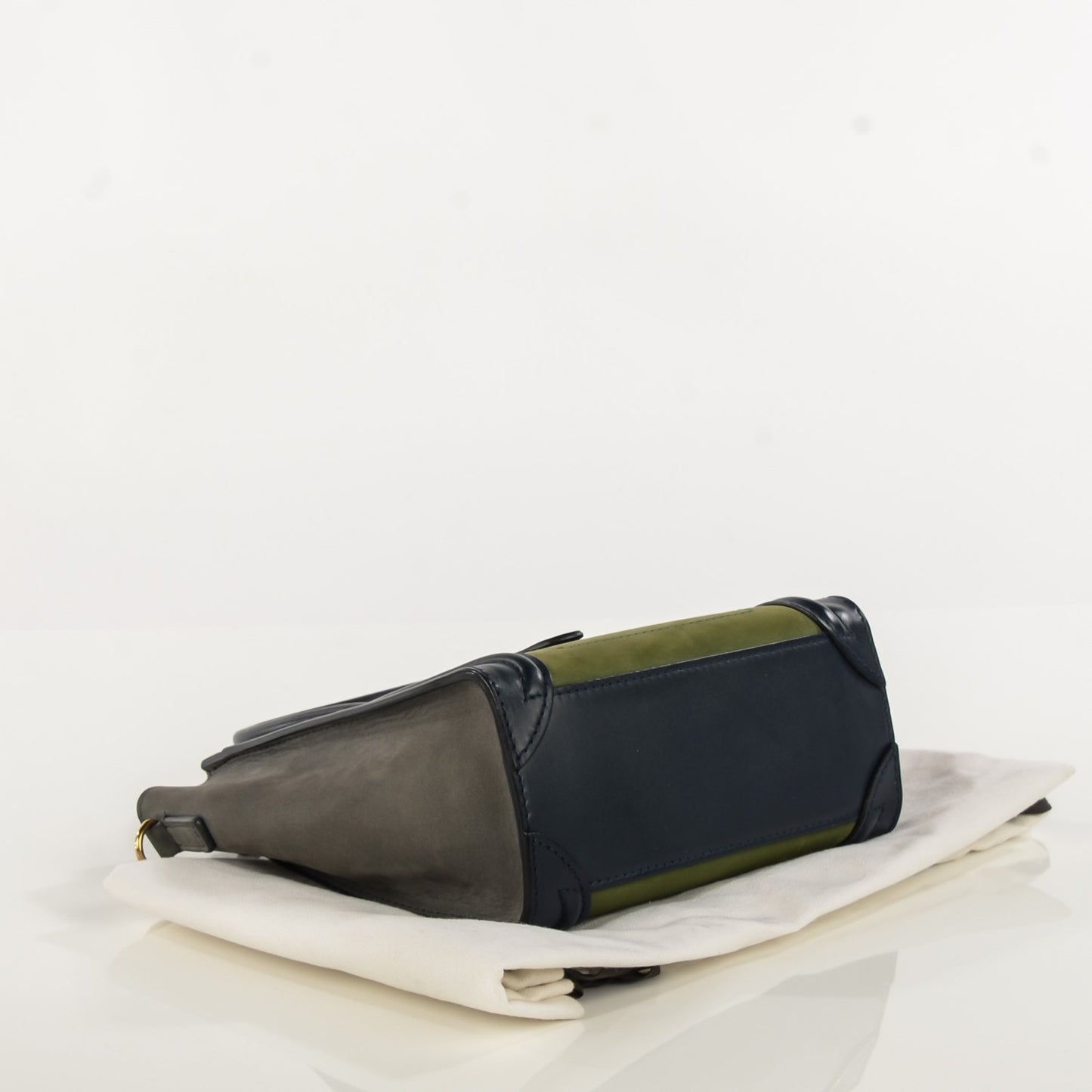 Nubuck Smooth Calfskin Nano Tri-Color Luggage Green