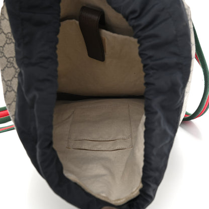 Gucci Soft GG Supreme Monogram Neo Vintage Double Buckle Backpack Beige New Acero Crop 5 of 9