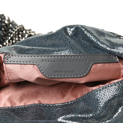 Stella McCartney Metallic Shaggy Deer Mini Falabella Fold Over Tote Blue Lagoon 6 of 11