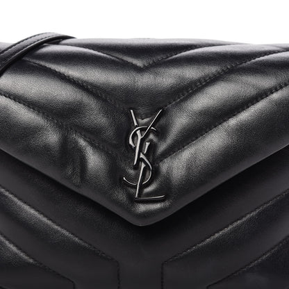 Saint Laurent Calfskin Y Quilted Monogram Toy Loulou Crossbody Bag Black 10 of 10