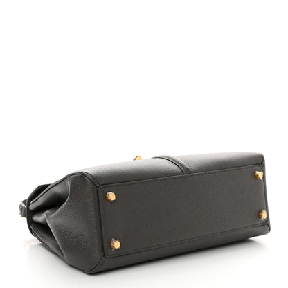 Celine Grained Calfskin Classique 16 Top Handle Bag Medium Grey 3 of 10