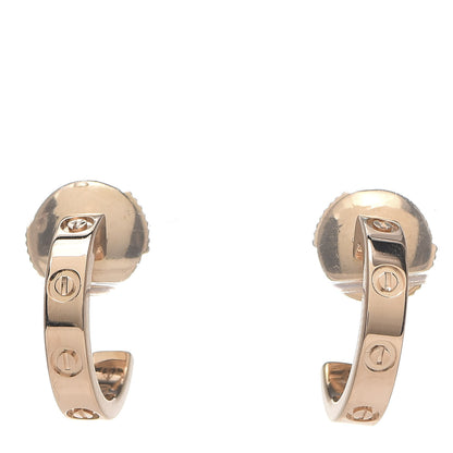 Cartier 18K Pink Gold Small LOVE Hoop Earrings 1 of 7