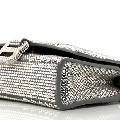 Balenciaga Strass Suede Hourglass Chain Bag Smoke Grey Crystal 8 of 10