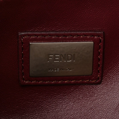 Fendi Vitello Seta Shiny Nappa Medium Peekaboo Iconic Satchel Grigio Polvere Bordeaux 6 of 7