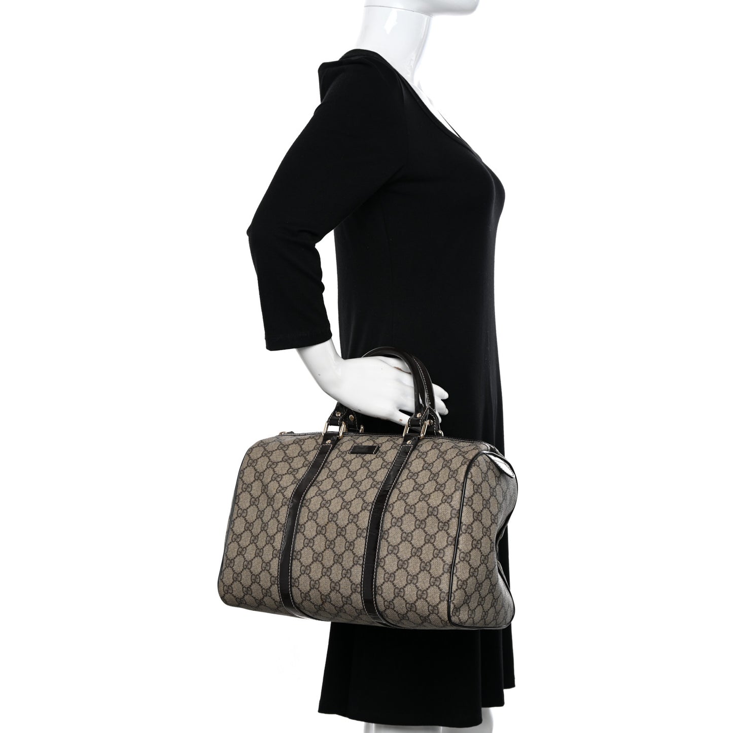 GG Plus Monogram Medium Joy Boston Dark Brown