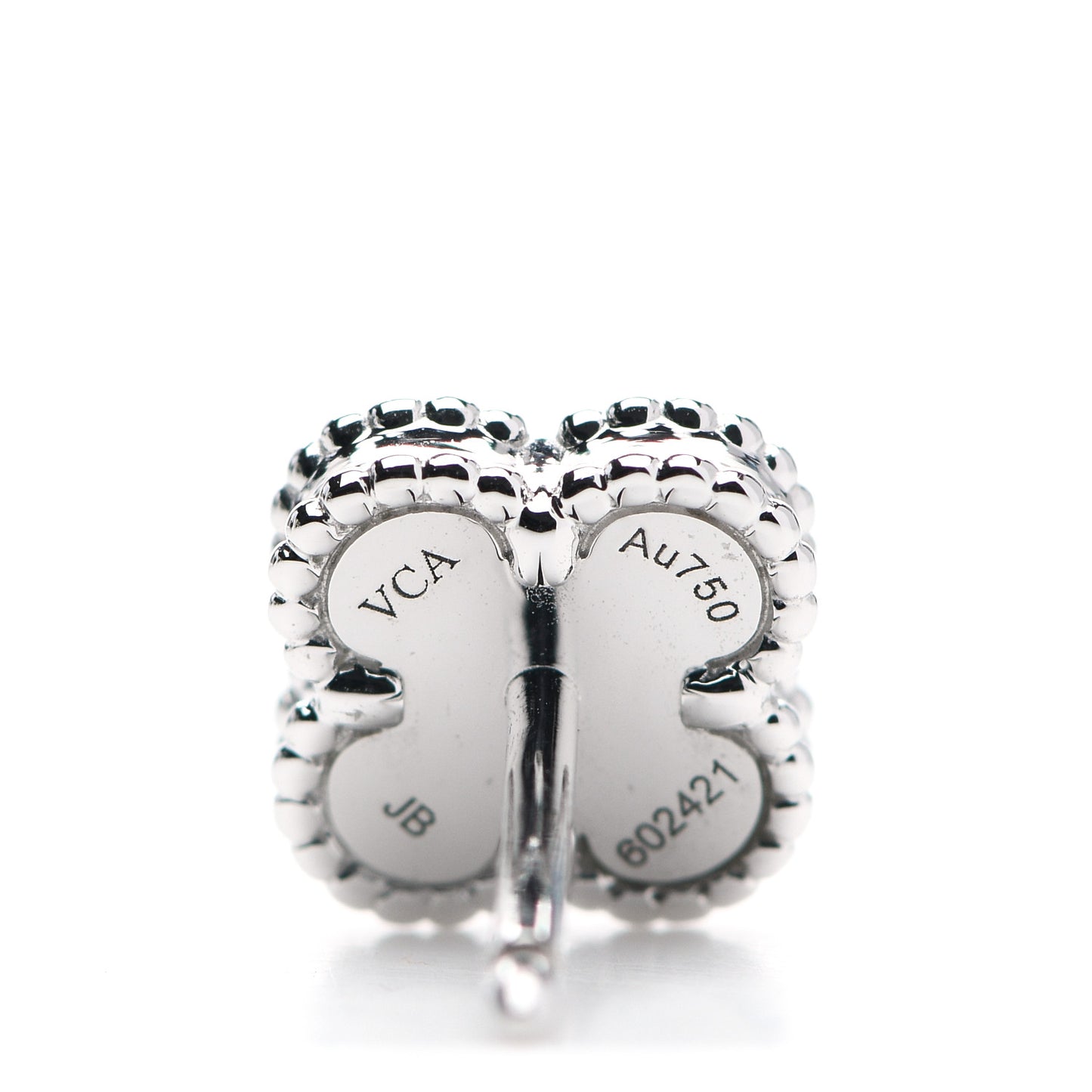 18K White Gold Mother of Pearl Sweet Alhambra Earrings