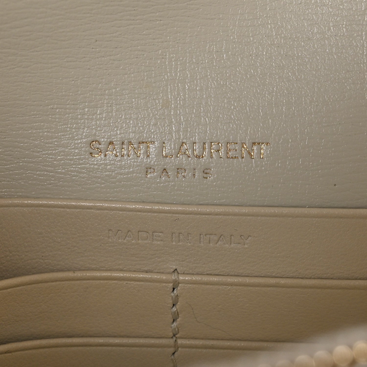 Saint Laurent Calfskin Monogram Sunset Chain Wallet Crema Soft 6 of 10