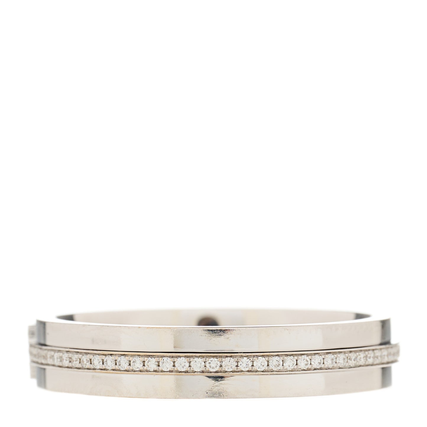 18K White Gold Diamond Narrow T Two Ring 63 10.5