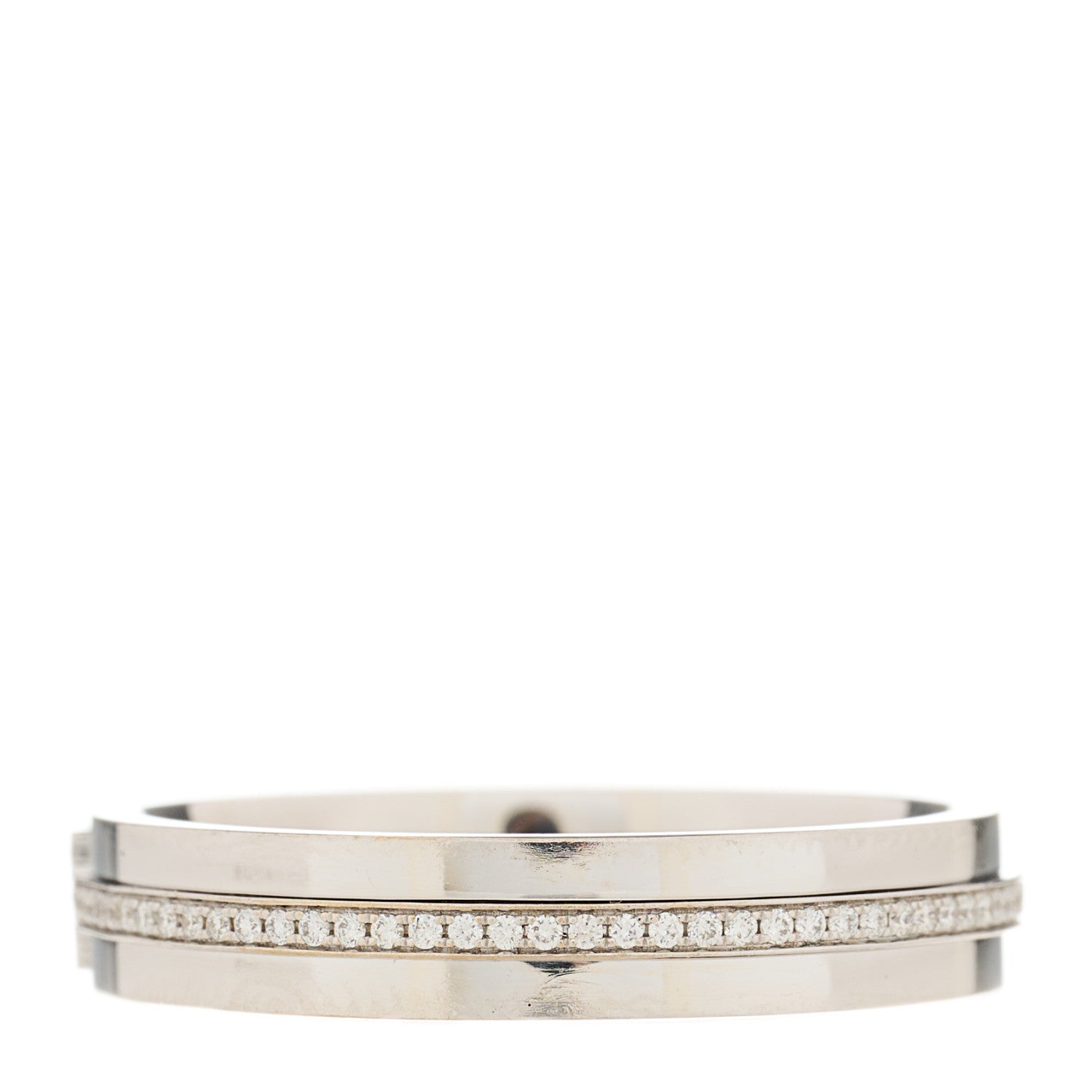 Tiffany 18K White Gold Diamond Narrow T Two Ring 63 10.5 4 of 5