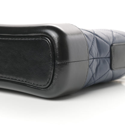 Chanel Aged Calfskin Quilted Small Gabrielle Hobo Navy Black 10 of 13