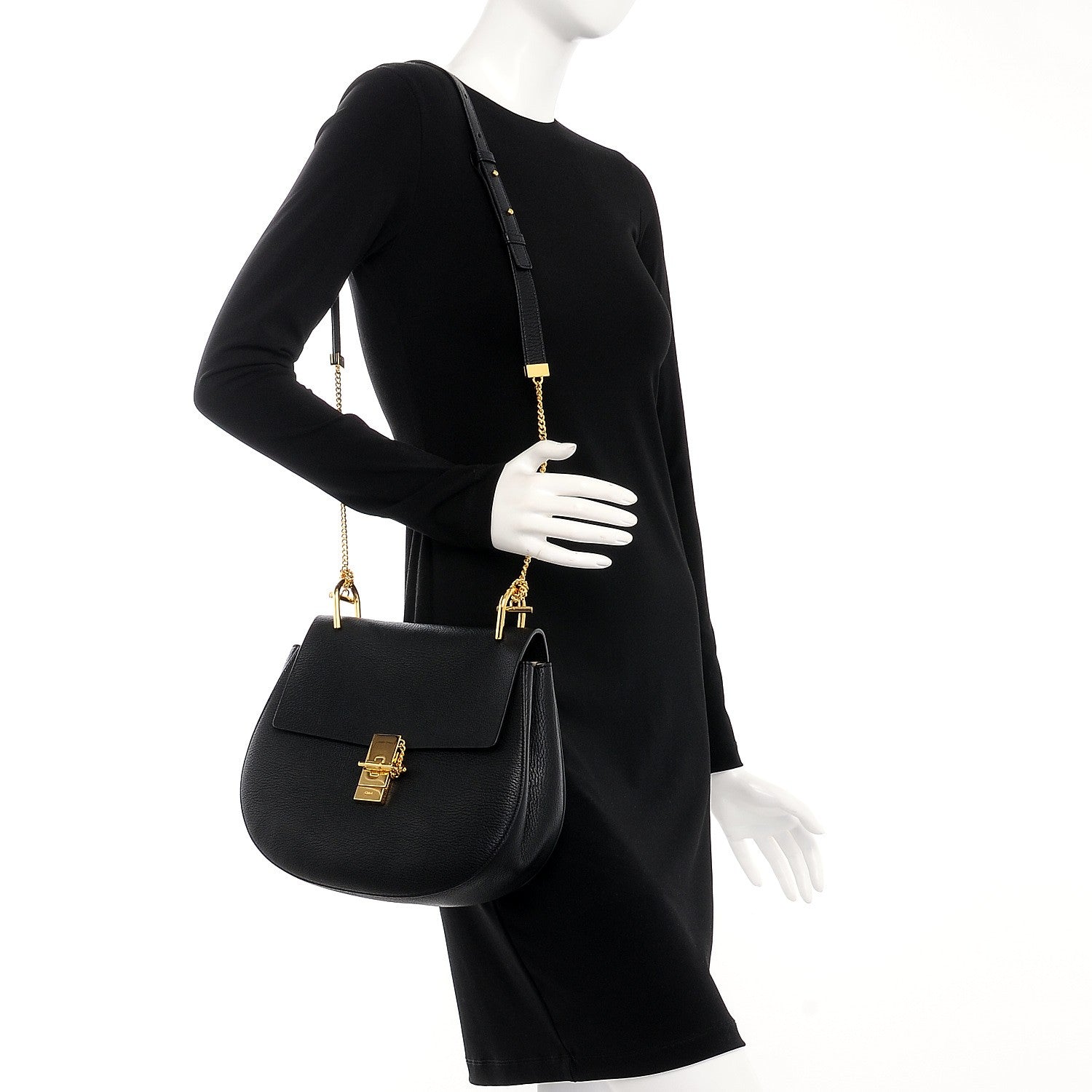 Chloe Grained Lambskin Medium Drew Shoulder Bag Black 2 of 6