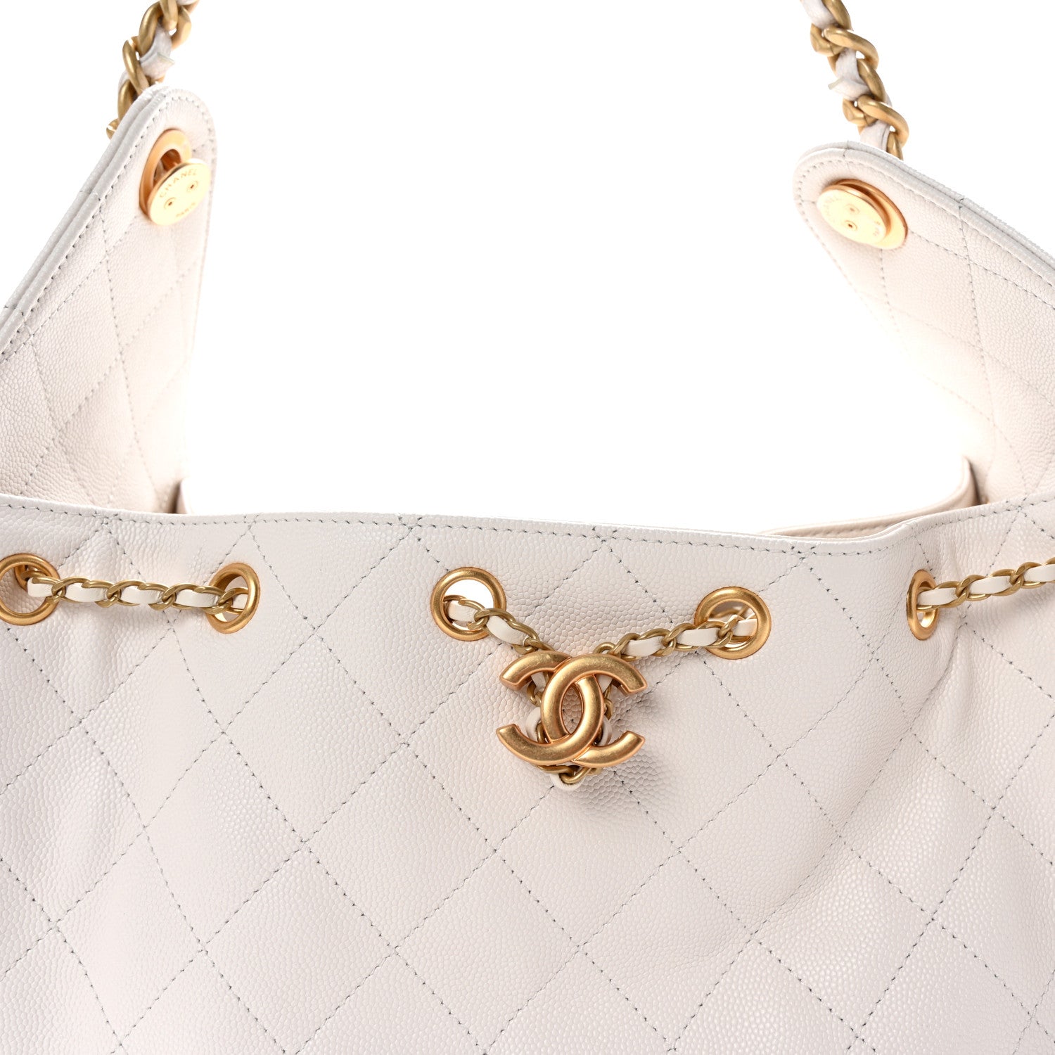 Chanel Caviar Quilted Small Chanel 25 Handbag White 7 of 9