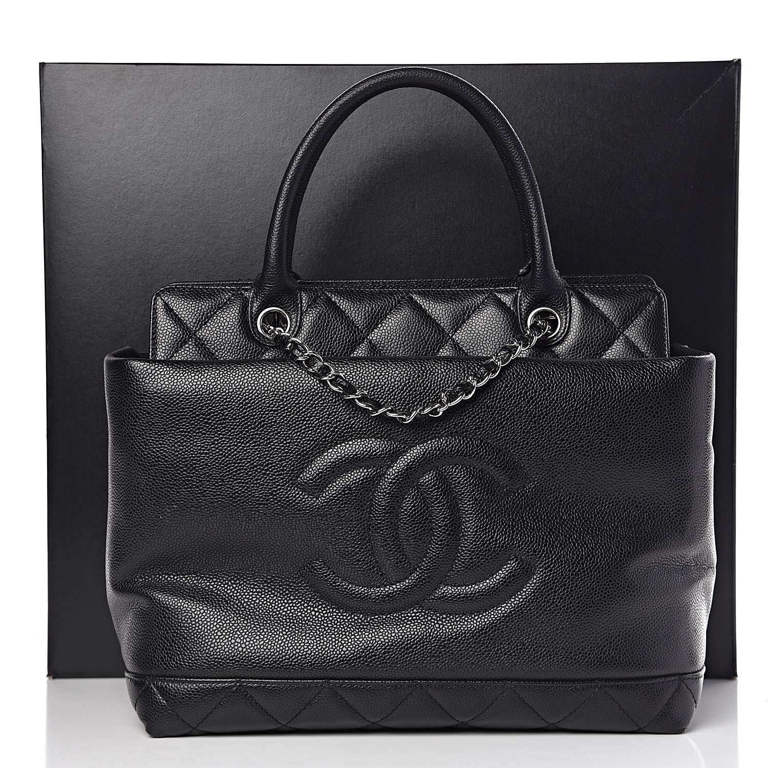 Chanel Soft Caviar CC Medium Top Handle Tote Black 14 of 14