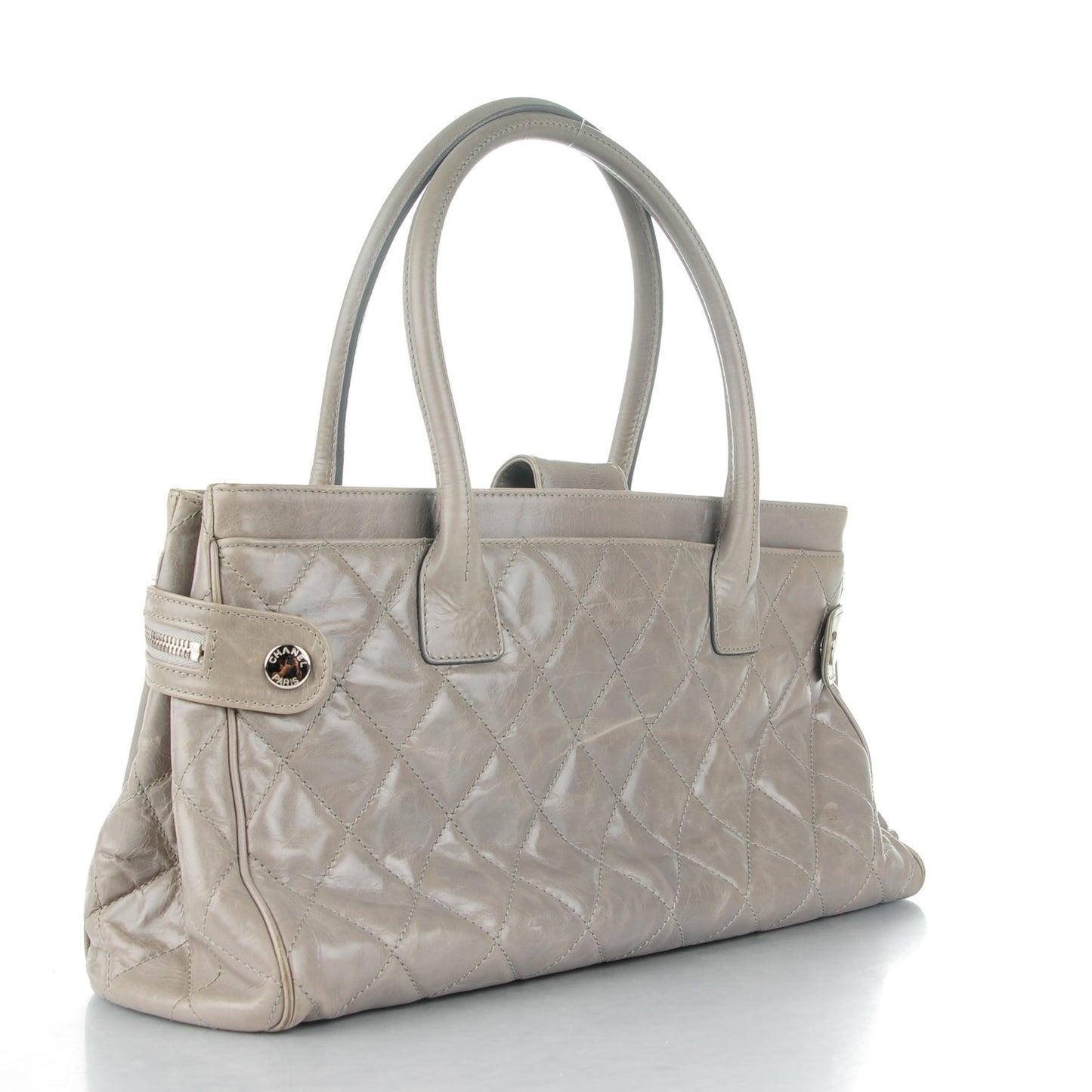 Glazed Calfskin Small New Portobello Grey