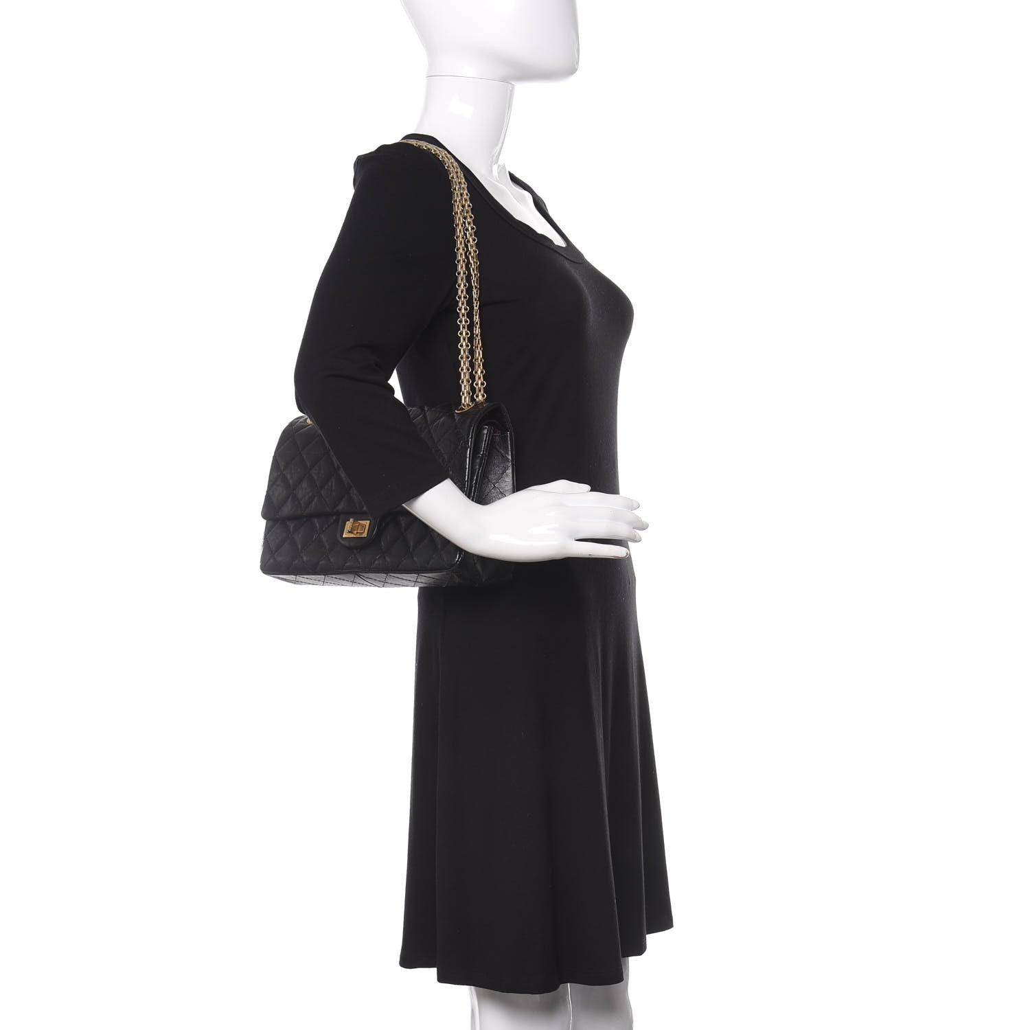 Chanel Aged Calfskin Quilted 2.55 Reissue 226 Flap Black 3 of 12