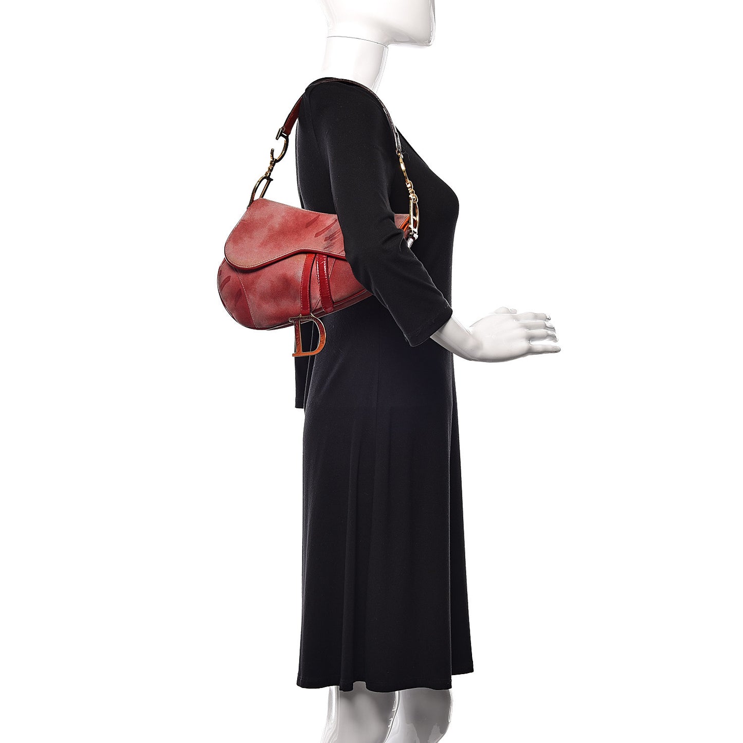 Pixelated Suede Tie Dye Mini Saddle Bag Multicolor