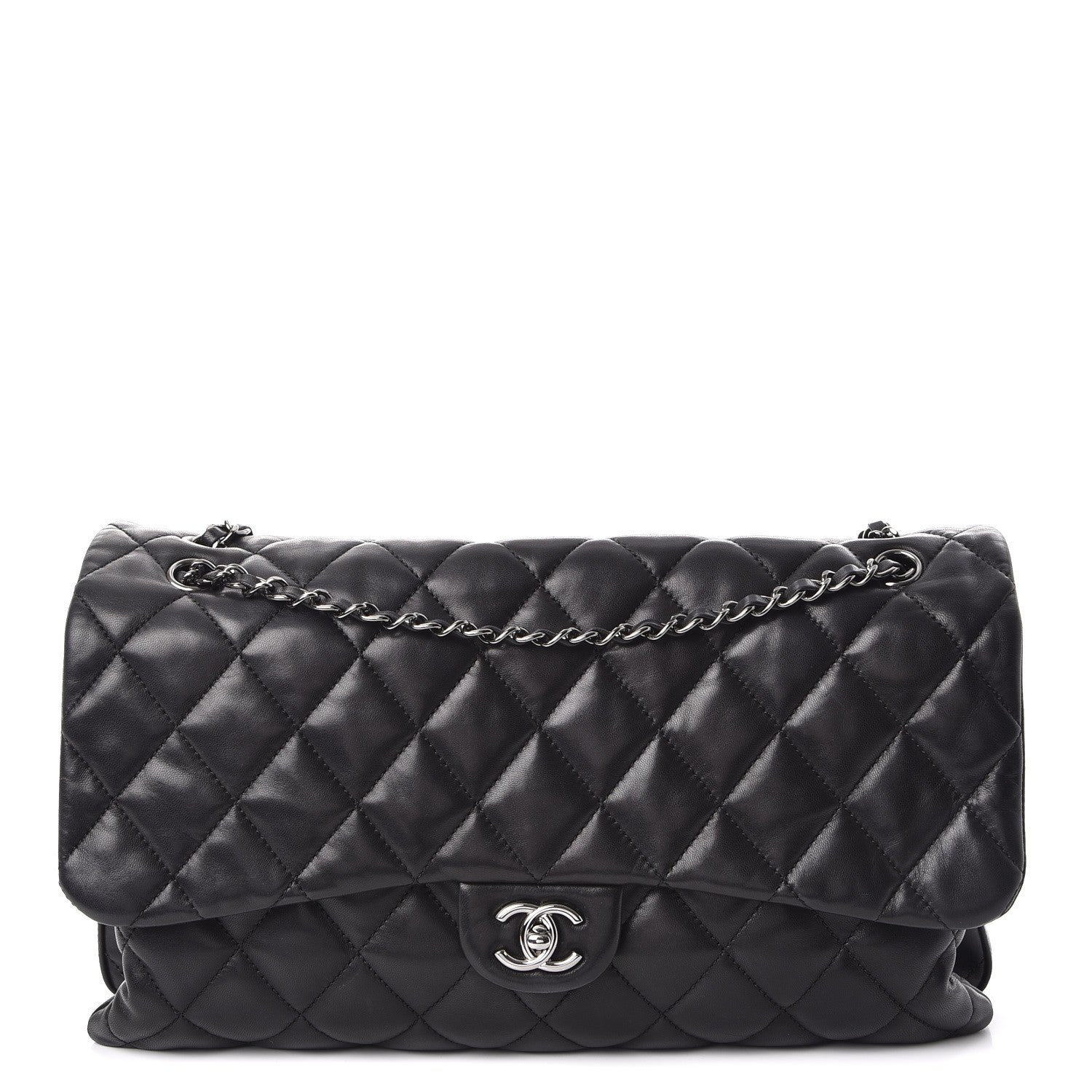 Chanel Lambskin Quilted Maxi 3 Flap Black 1 of 7
