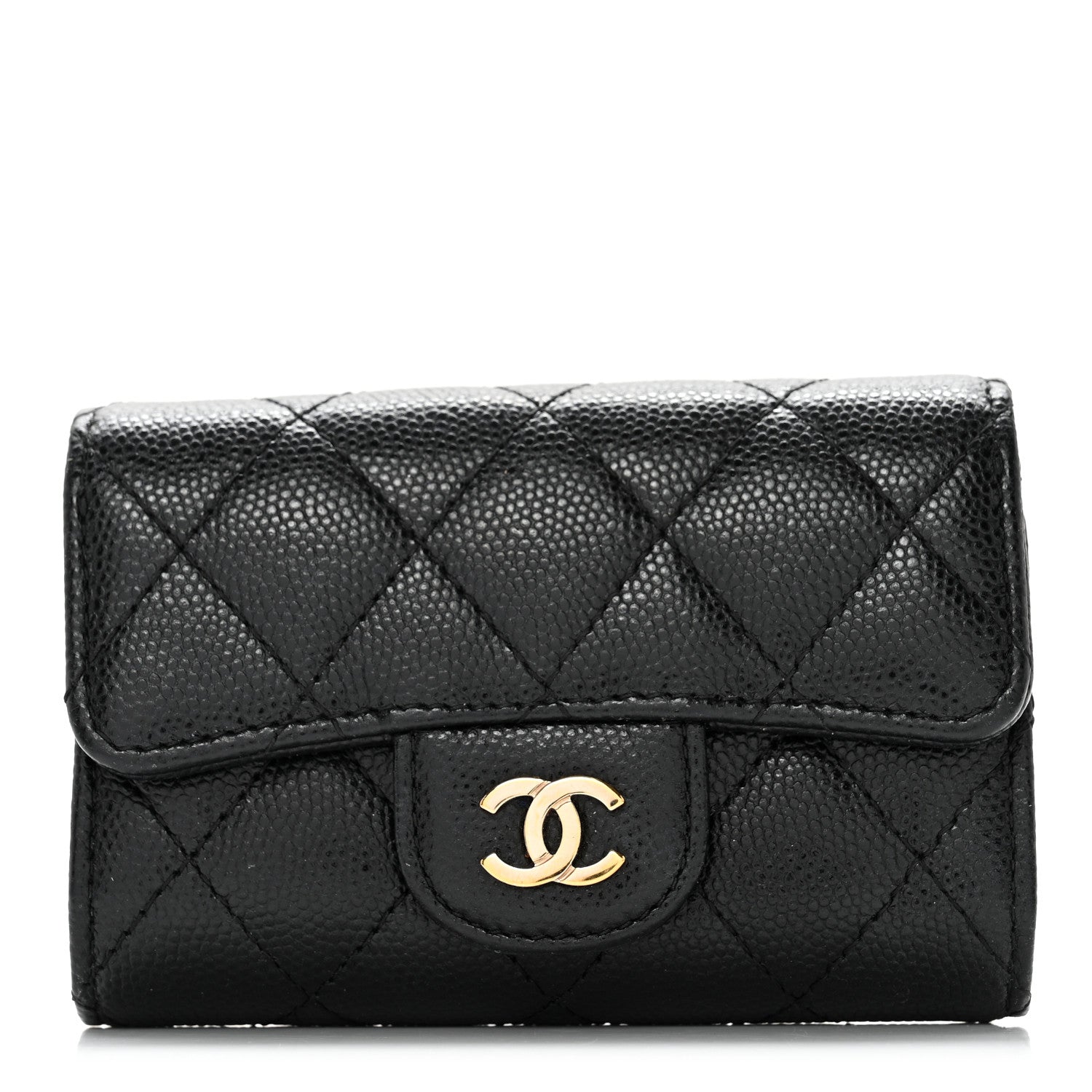 Chanel Caviar Quilted Classic 4 Key Holder Wallet Black 1 of 13
