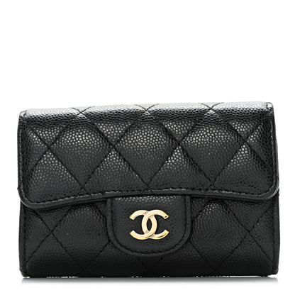 Chanel Caviar Quilted Classic 4 Key Holder Wallet Black 1 of 13