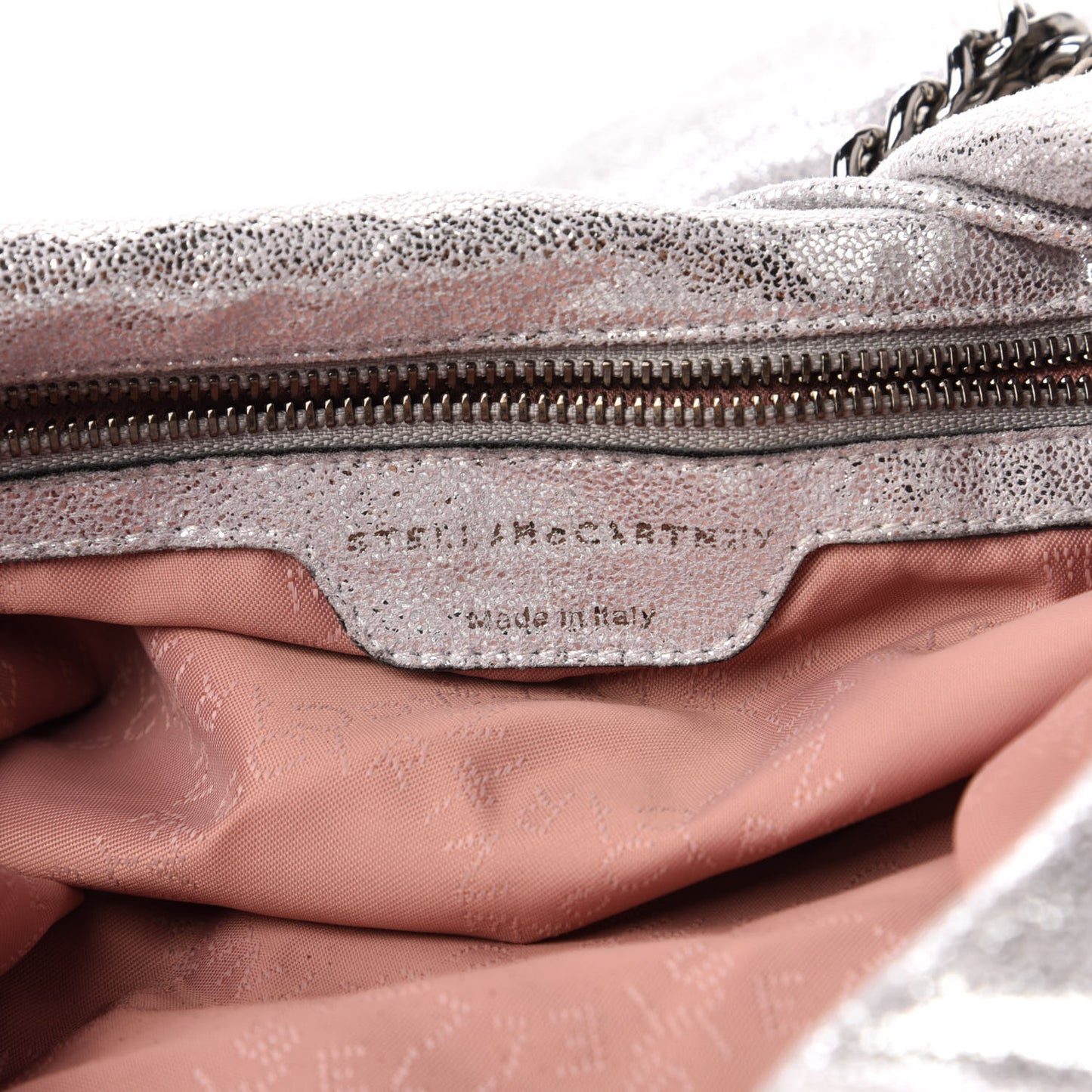 Shaggy Deer Falabella Fold Over Tote Silver