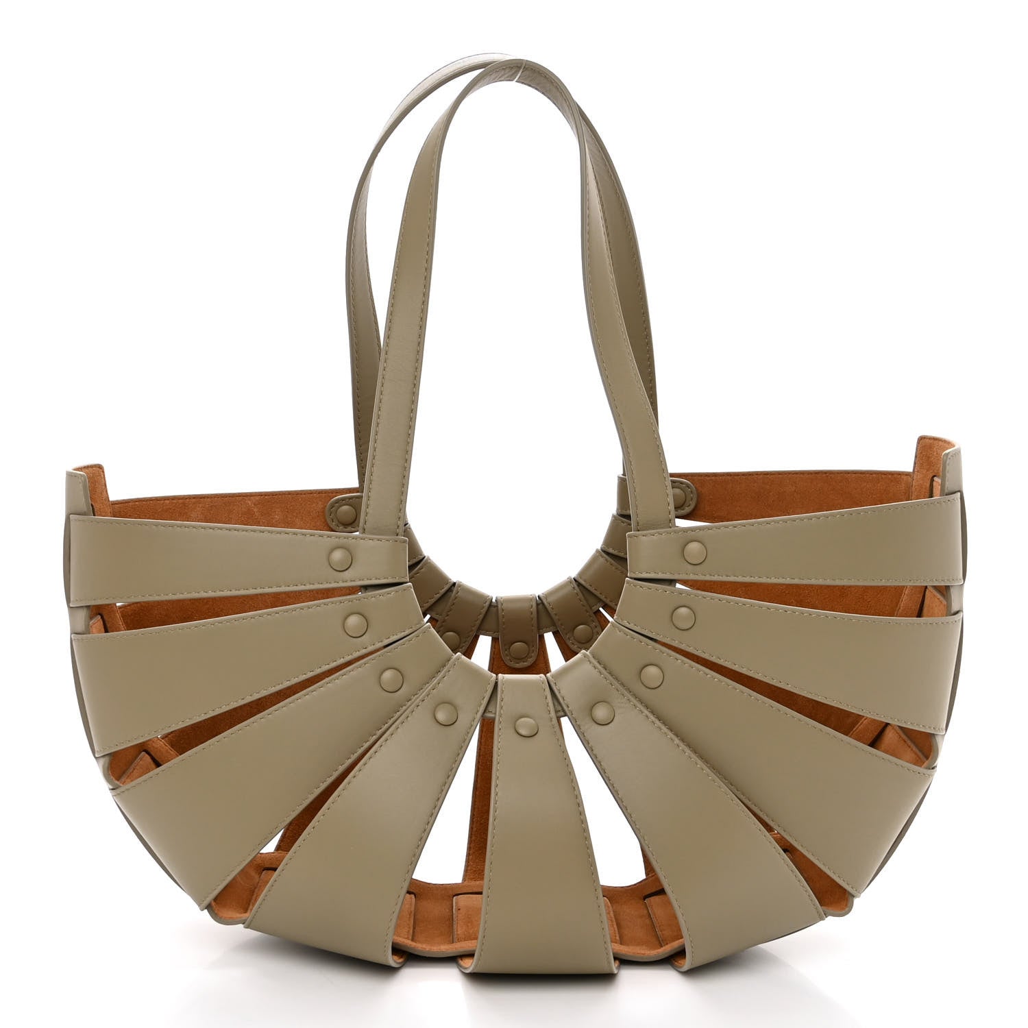 Bottega Veneta French Calfskin Shell Bag Taupe 3 of 11