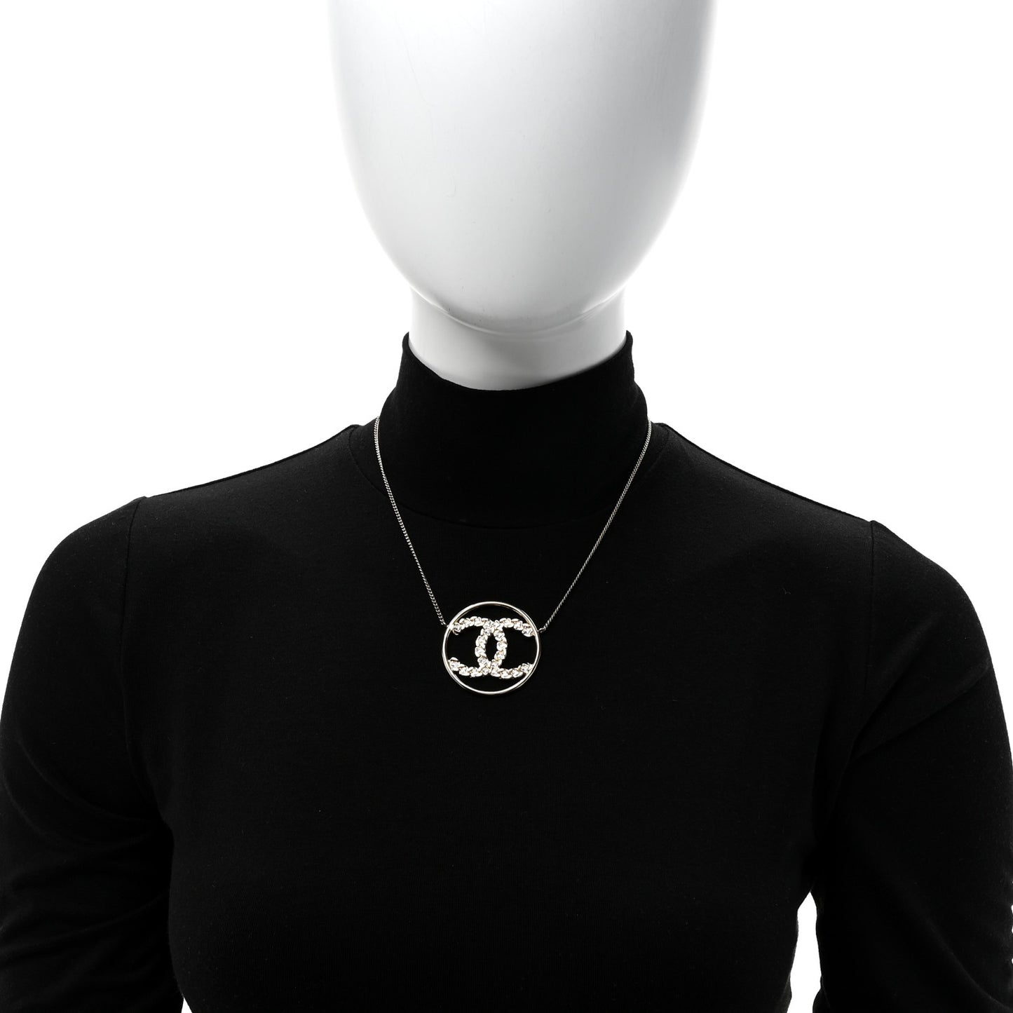 Baguette Crystal High Society CC Pendant Necklace Gold