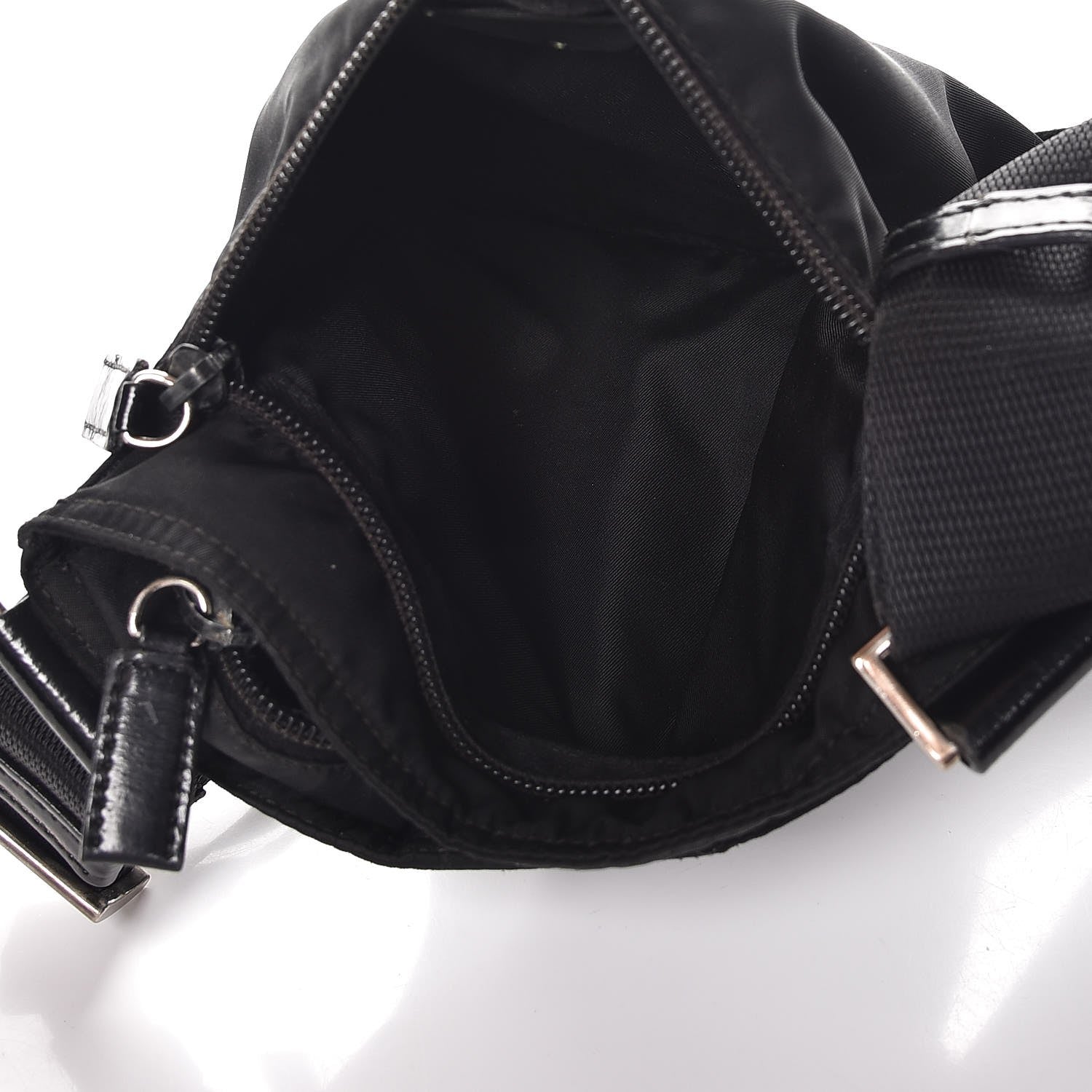 Prada Nylon Small Flat Messenger Bag Black 5 of 14