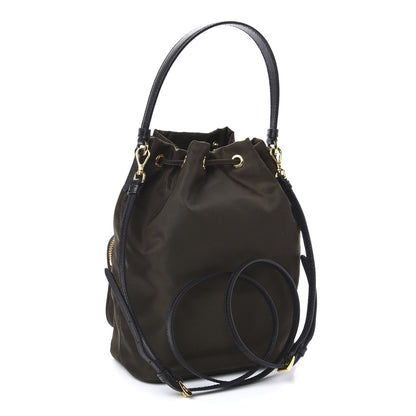 Prada Saffiano Tessuto Nylon Mini Bucket Crossbody Bag Mimetico 3 of 10