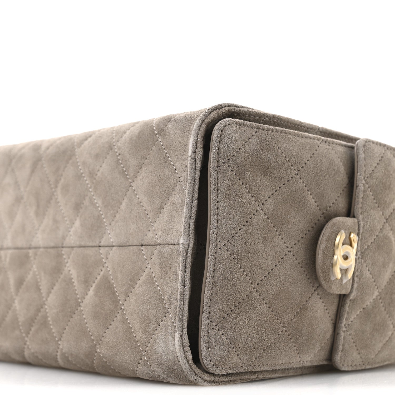 Chanel Suede Quilted Small Chanel 25 Handbag Dark Grey 10 of 11