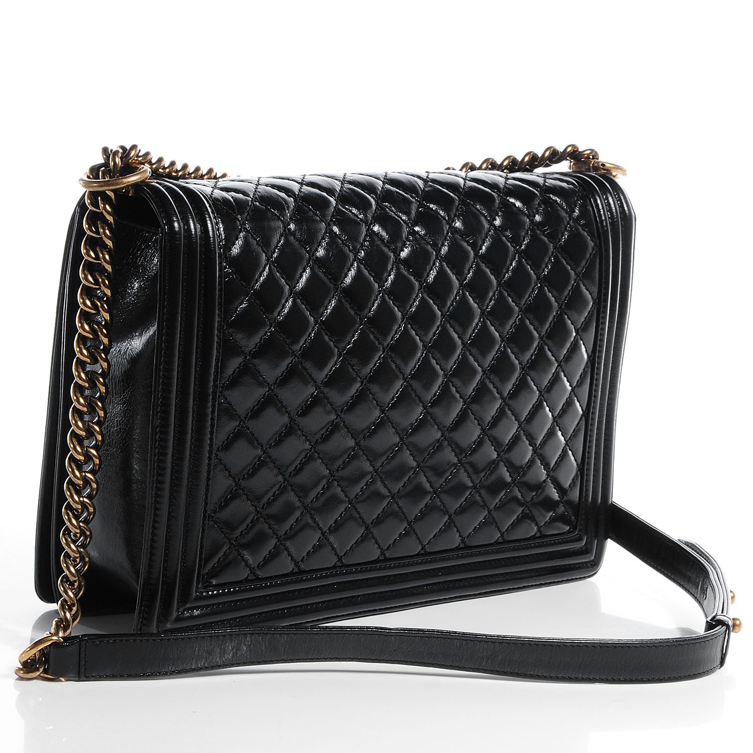 Chanel Glazed Calfskin Large Boy Flap Black 3 of 9