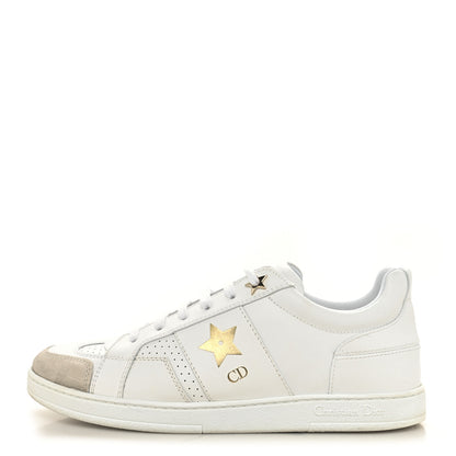 Christian Dior Calfskin Suede Dior Star Low Top Sneakers 38.5 White Gold 1 of 10
