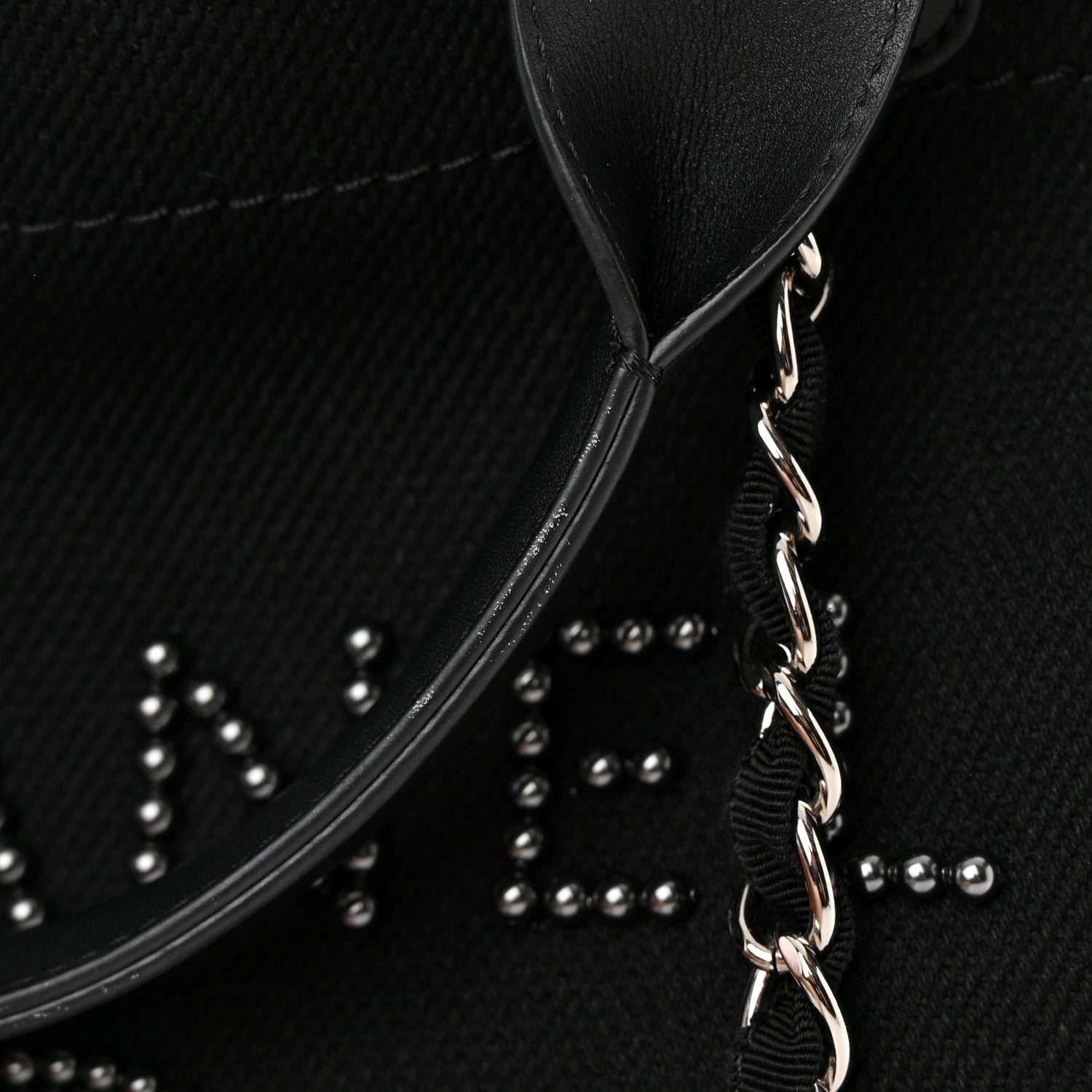 Chanel Canvas Pearl Medium Deauville Tote Black 11 of 11