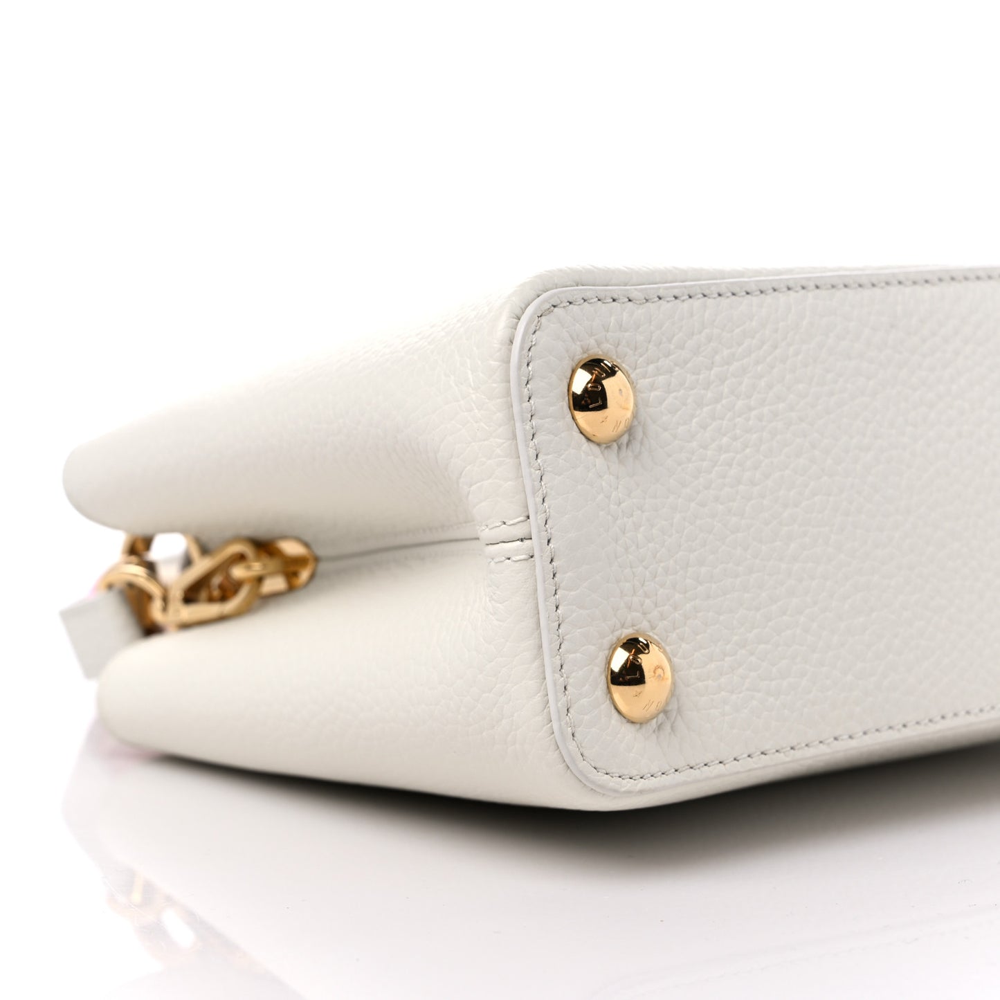 Taurillon Lambskin Calfskin Capucines BB Snow White