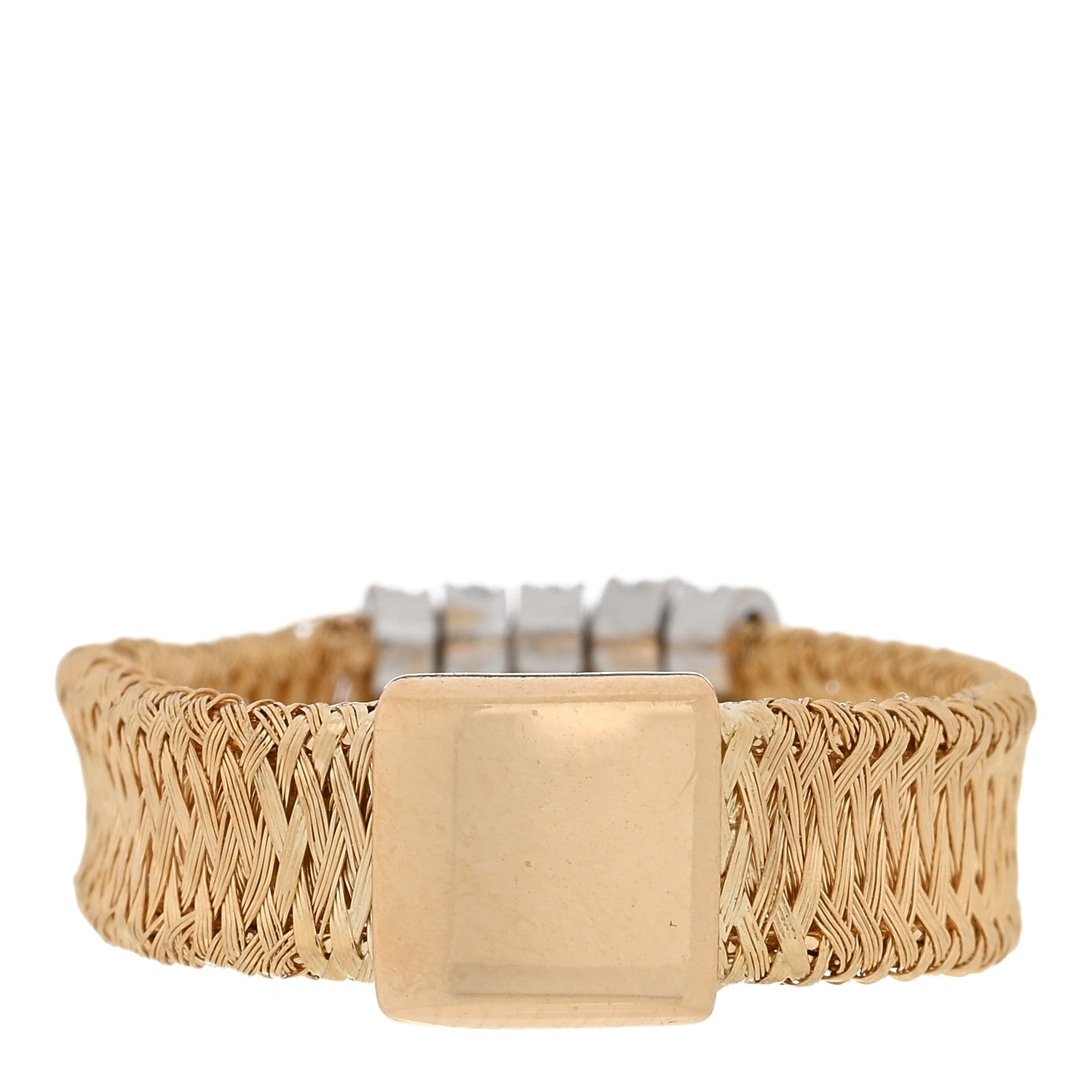 Roberto Coin 18K Yellow White Gold Diamond Silk Mesh Ring 48 4.5 3 of 4