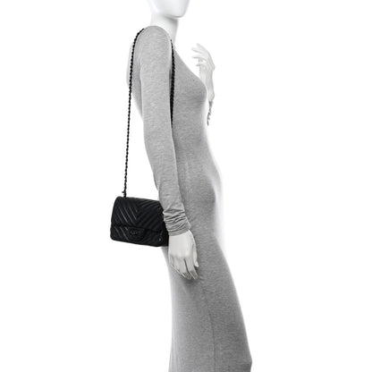 Chanel Lambskin Chevron Quilted Mini Square Flap So Black 2 of 15