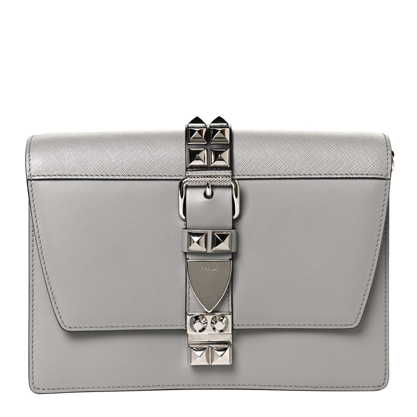 Saffiano City Calfskin Studded Large Elektra Shoulder Bag Nube