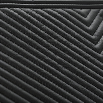 Chanel Caviar Chevron Quilted Large Boy Cosmetic Case Black 8 of 9