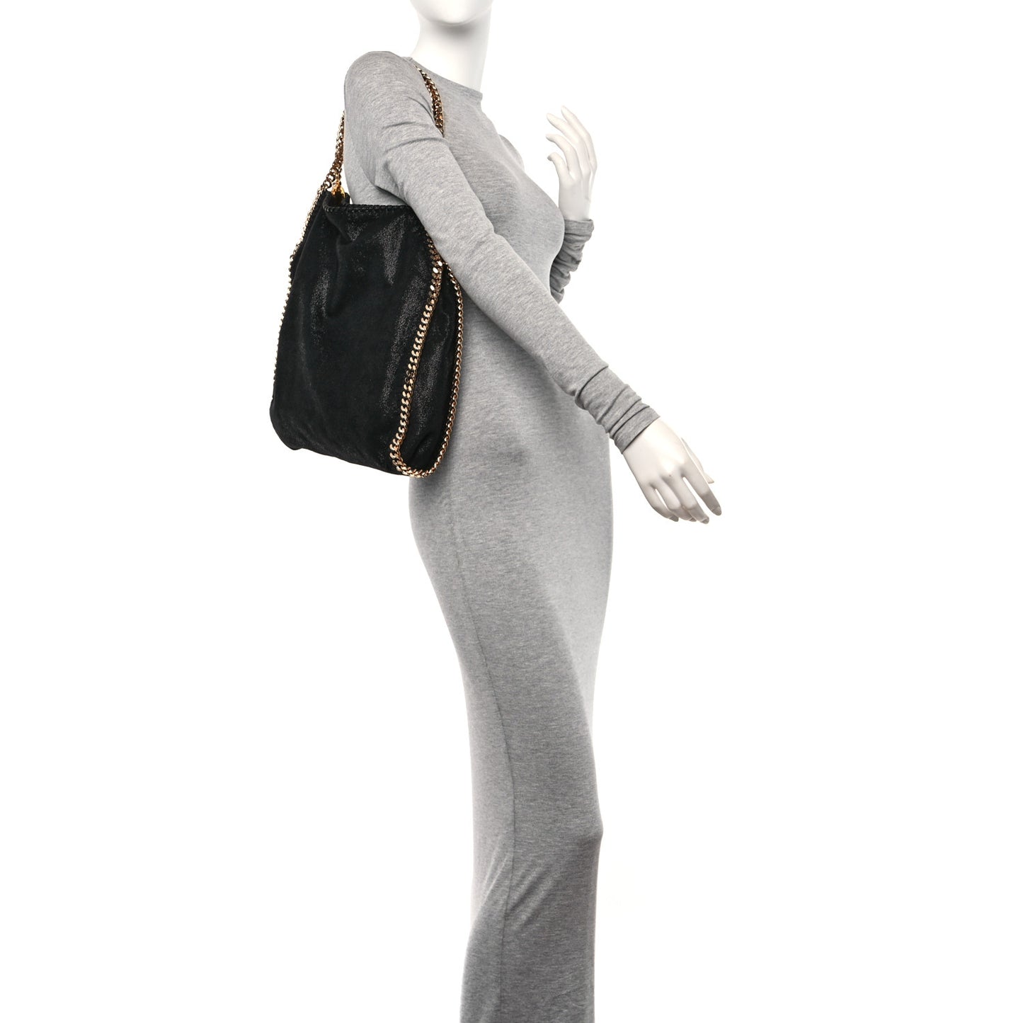 Shaggy Deer Small Falabella Fold Over Tote Black