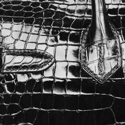 Hermes Shiny Porosus Crocodile Birkin 30 Black 38 of 38