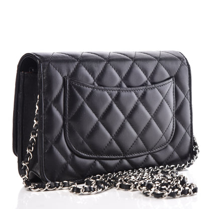 Chanel Lambskin Quilted Wallet On Chain WOC Black 3 of 8
