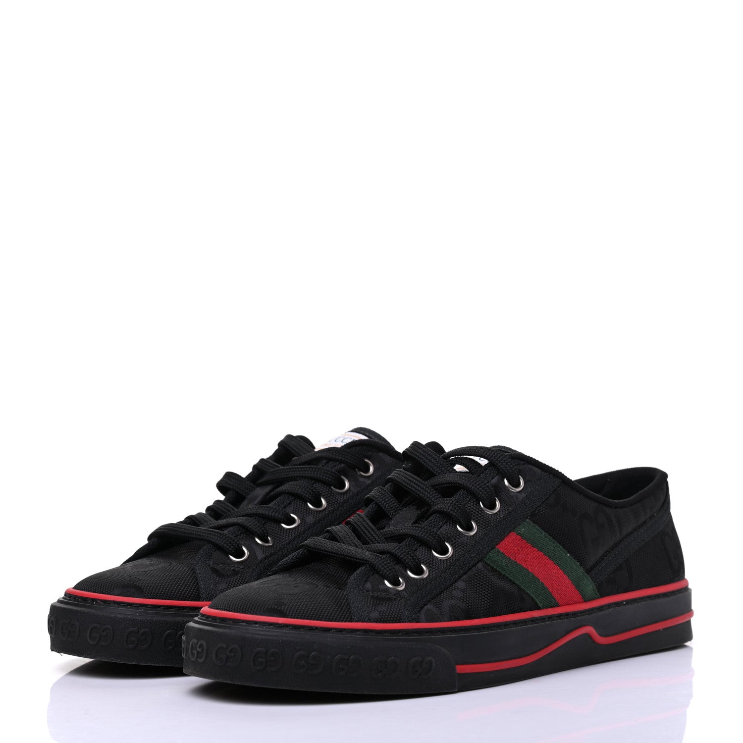 Gucci Econyl Nylon Web Monogram Off The Grid Mens 1977 Tennis Sneakers 39 Black 3 of 7