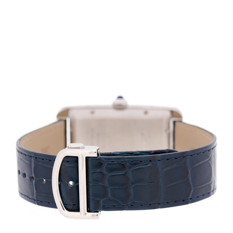Stainless Steel Alligator 27mm Tank Americaine Automatic Watch Blue