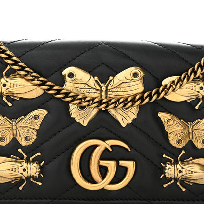 Gucci Calfskin Matelasse Mini Animal Studs GG Marmont Bag Black 7 of 9