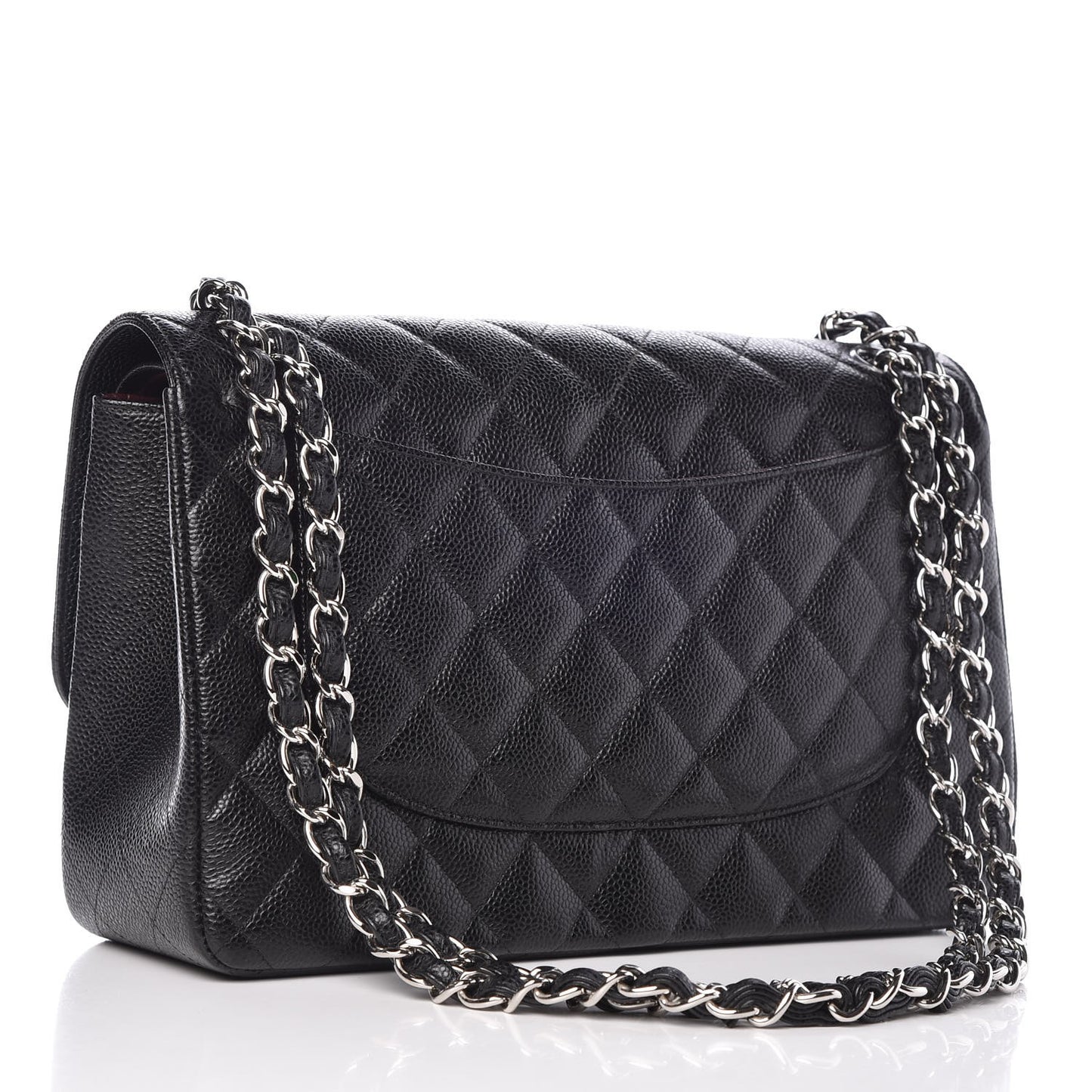 Caviar Quilted Jumbo Double Flap Black