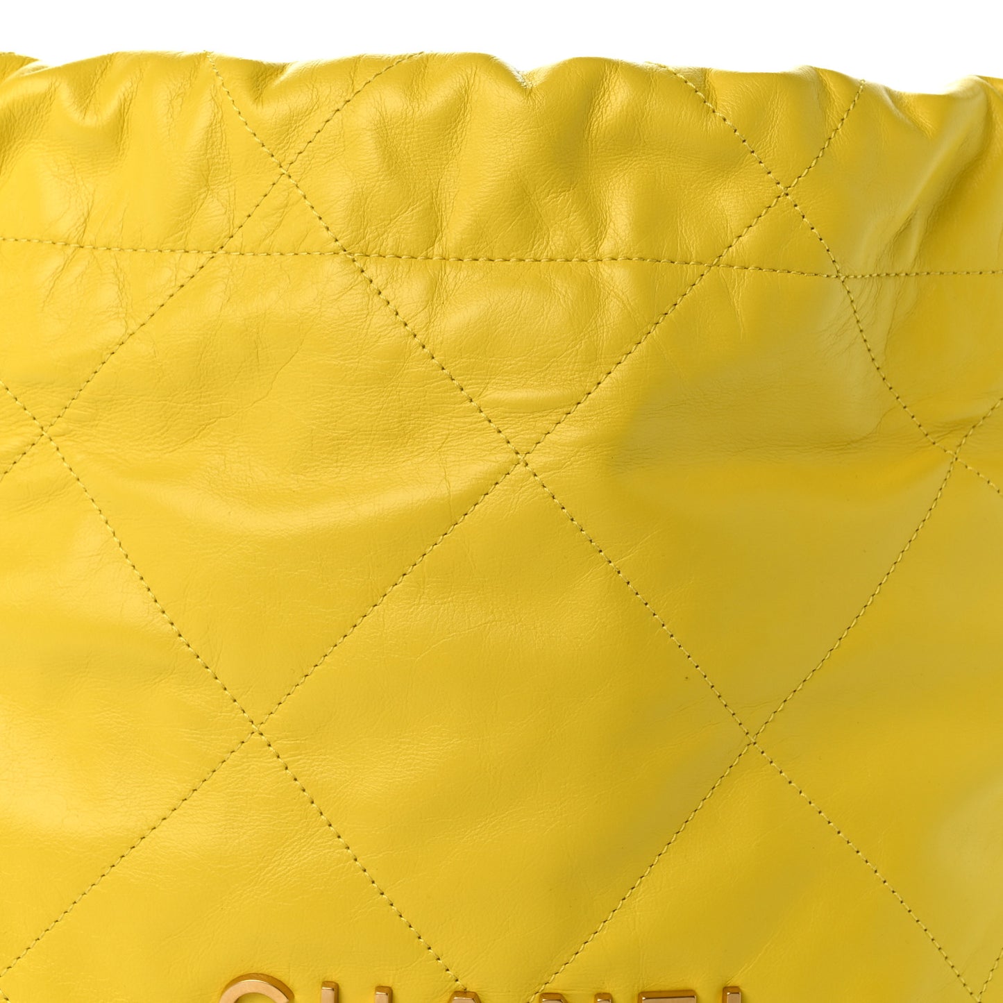 Shiny Calfskin Quilted Small Chanel 22 Yellow
