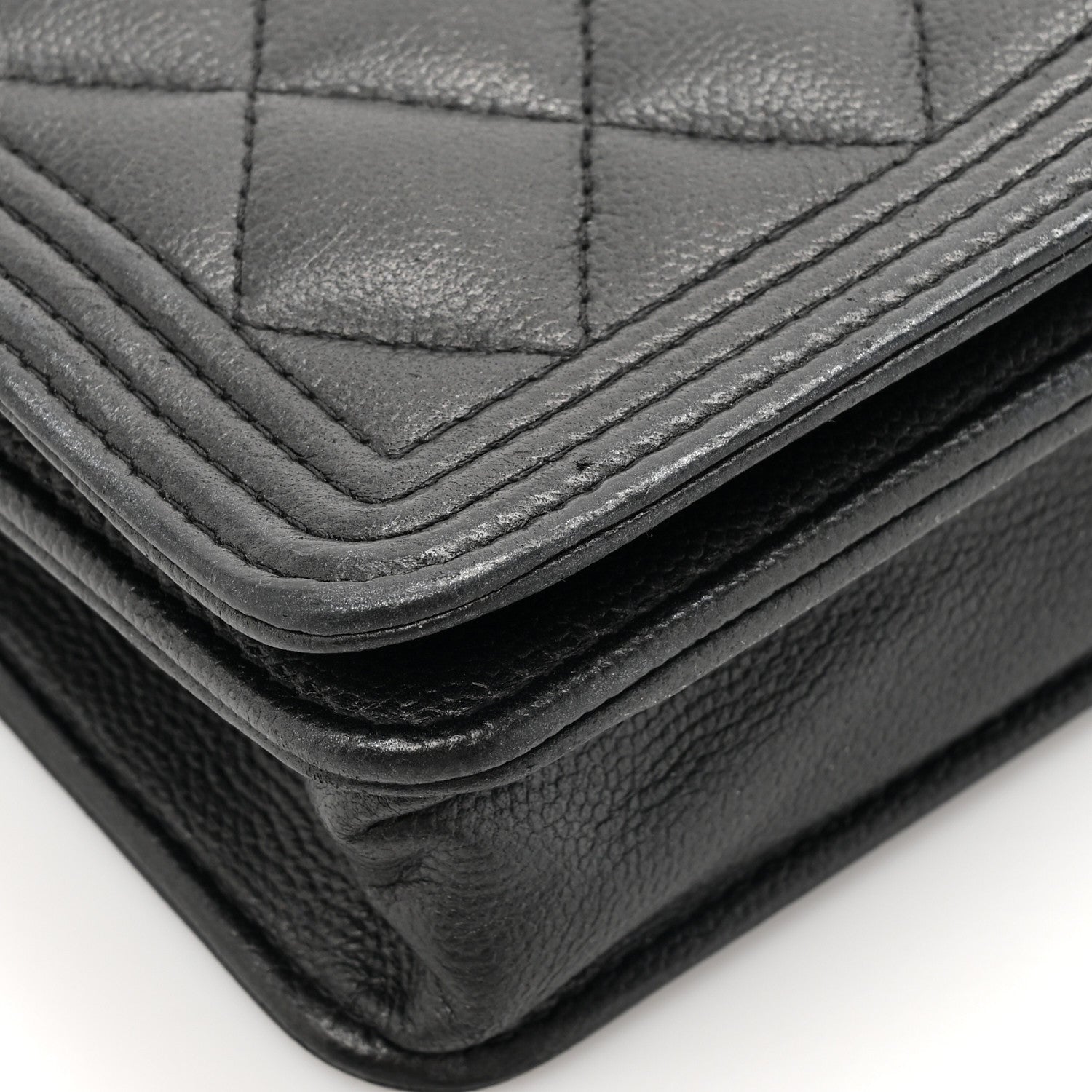 Chanel Caviar Quilted Boy Wallet On Chain WOC So Black 14 of 17