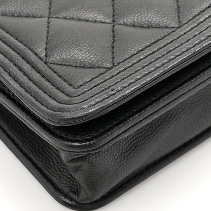 Chanel Caviar Quilted Boy Wallet On Chain WOC So Black 14 of 17
